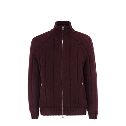 Cashmere Knit Down Jacket with Zip