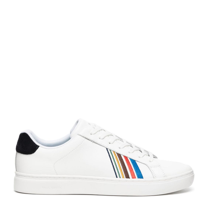 White Leather Sports Stripe Rex Sneakers