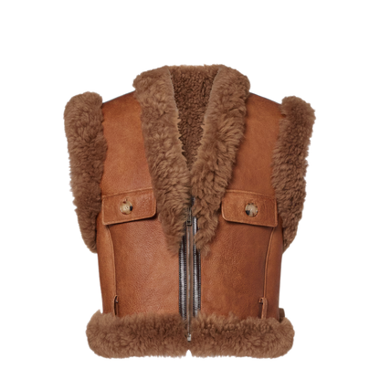 MAYFEYR - Chloè - Leather Gilet With Shearling - CH26ACG0190426O