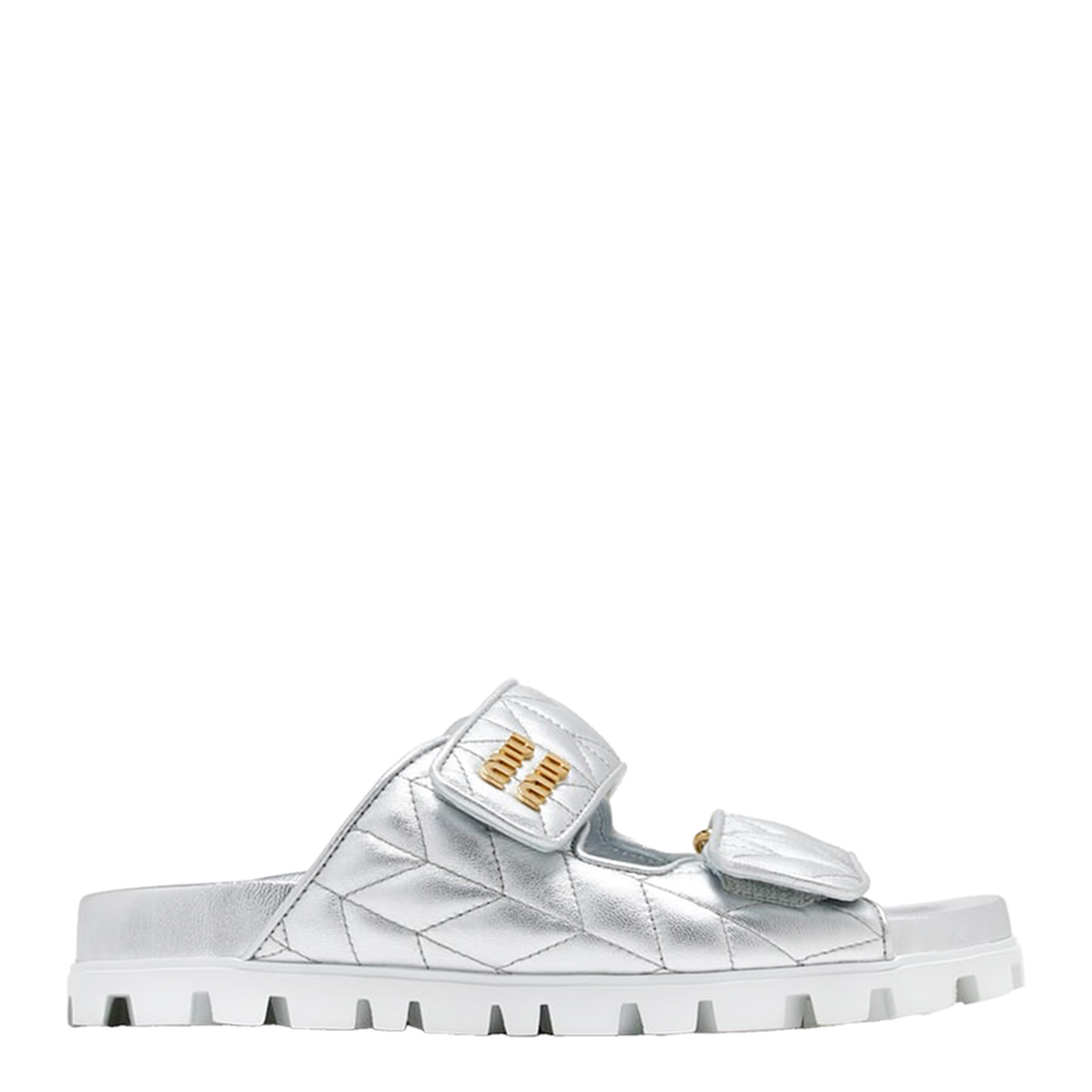 MAYFEYR - MIUMIU - Metallic Nappa Leather Slides - 5XX640F0103LLTF0118