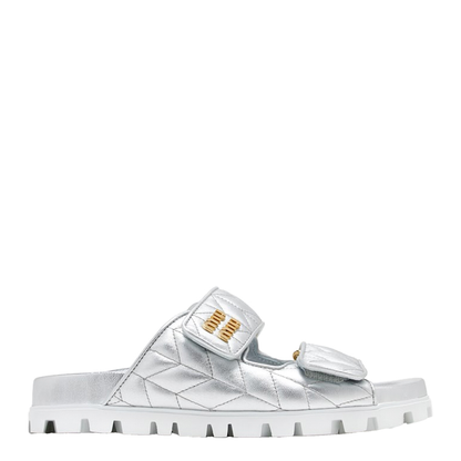 MAYFEYR - MIUMIU - Metallic Nappa Leather Slides - 5XX640F0103LLTF0118