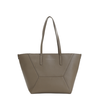 Duo Medium Leather Tote Bag - Brown
