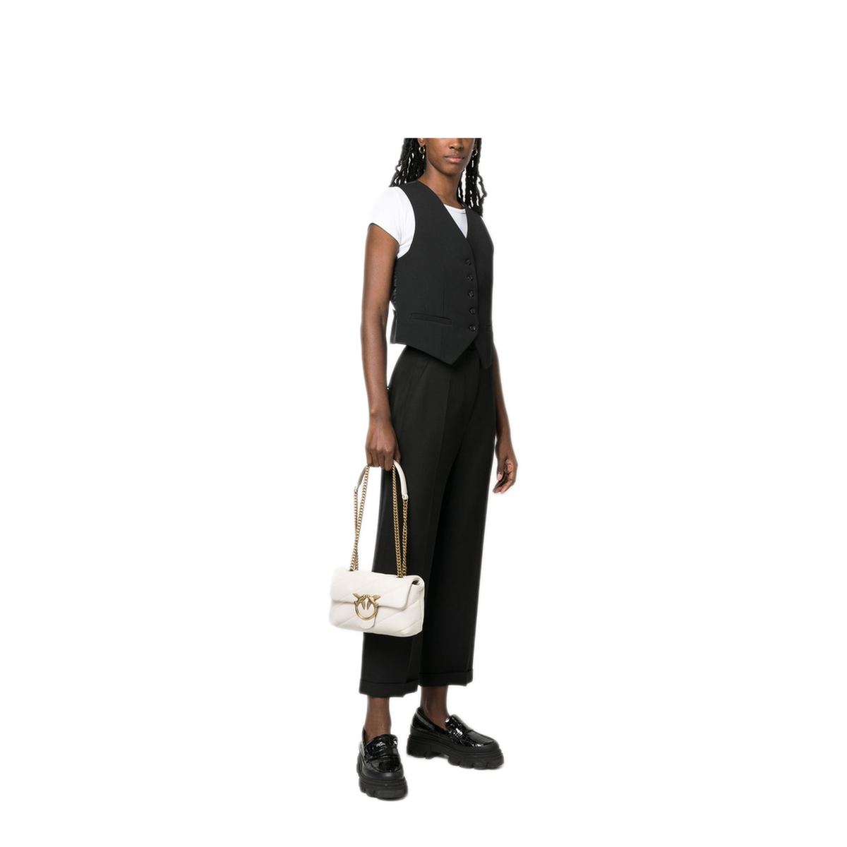 Love Bag Puff Maxi Quilt Small Lambskin Crossbody - White