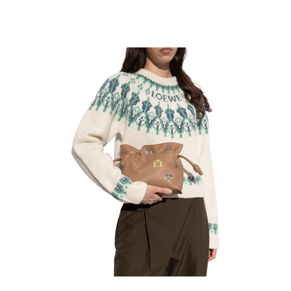 Flamenco Mini Calfskin Clutch - Mocha