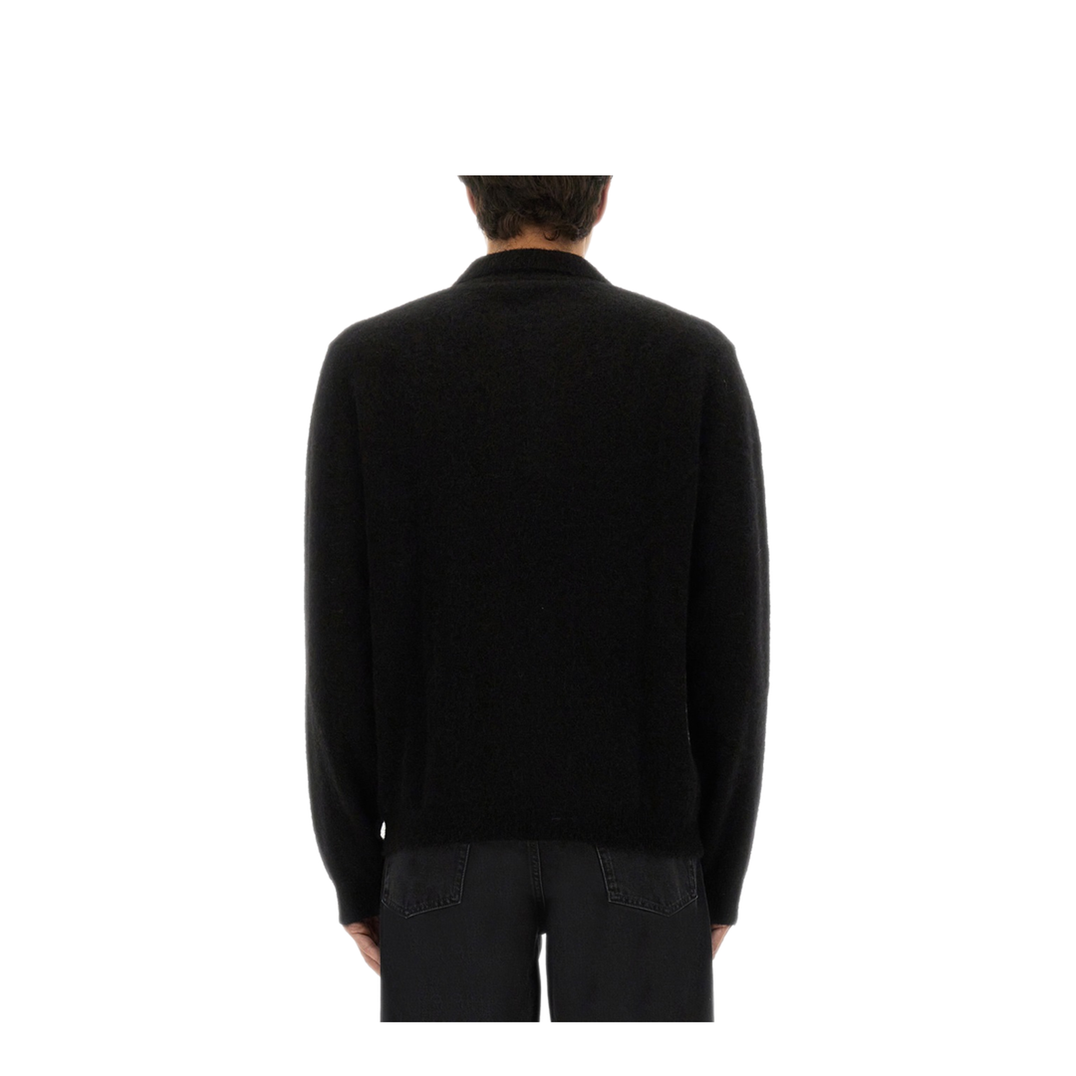 MAYFEYR - SUNFLOWER - Wool Sweater With Polo Collar - 3074BLACK