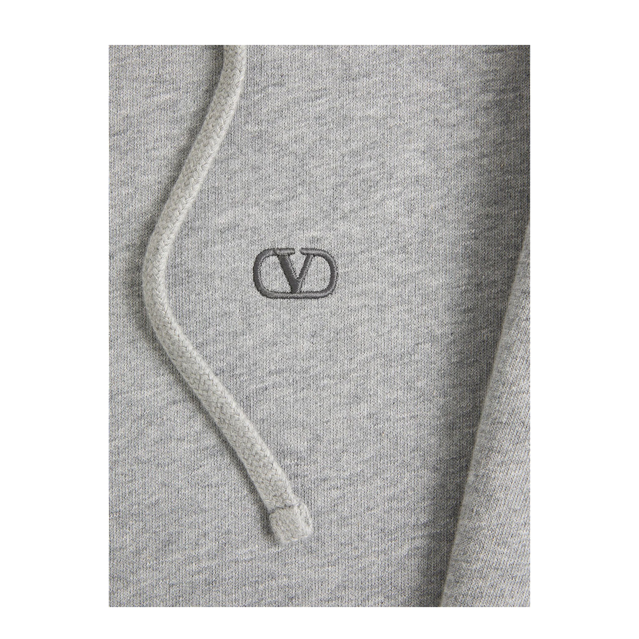 MAYFEYR - Valentino - Cotton Hoodie With Vlogo Embroidery - VMF30KBMN