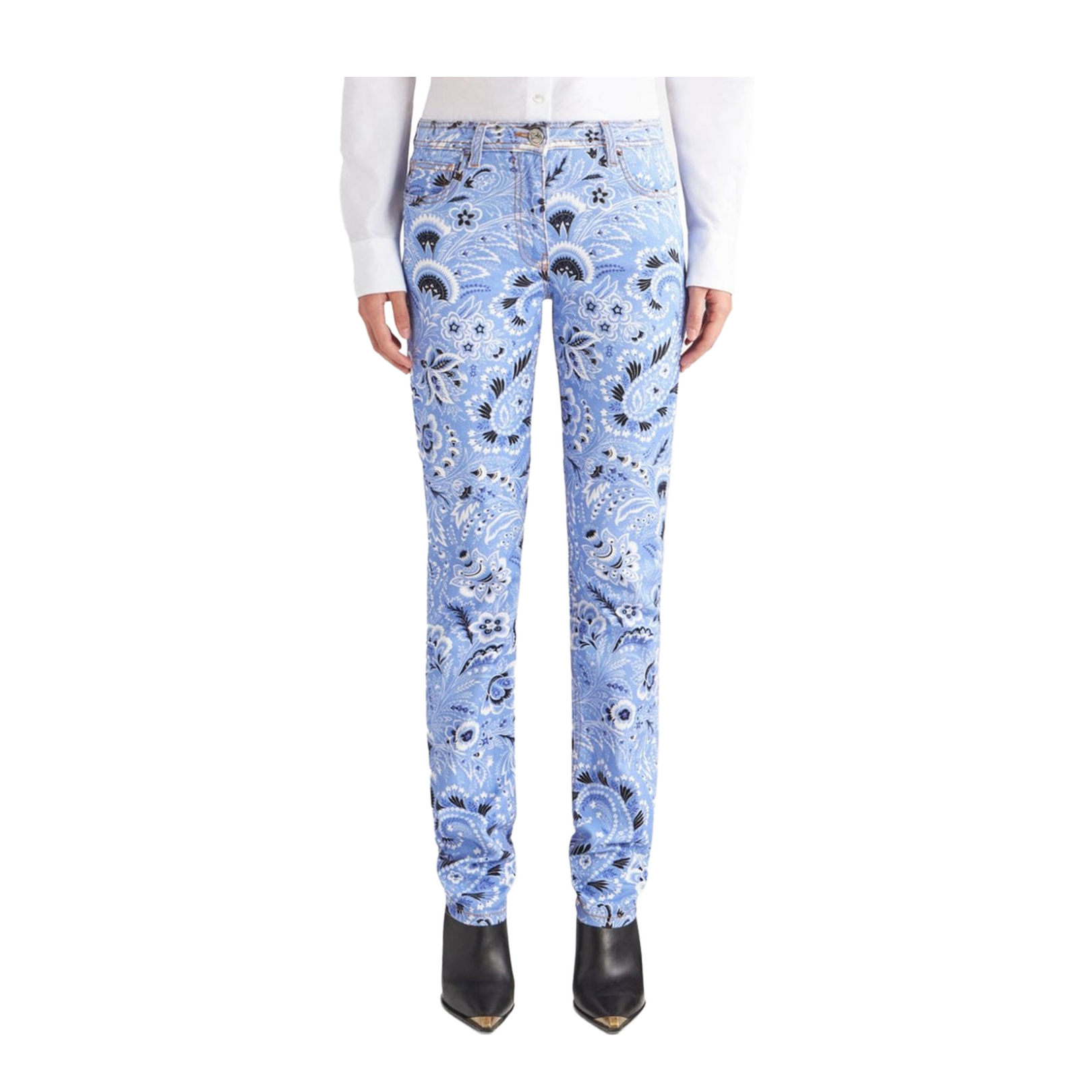 Mid-Rise Skinny Cut Denim Jeans