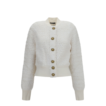 MAYFEYR - Balmain - Tweed Bomber Jacket With Lion-Head Buttons - GF0TE203KJ89