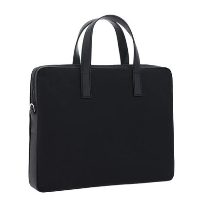 Re-Nylon Leather-Trimmed Briefcase