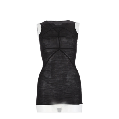 Black Wool Silk Top