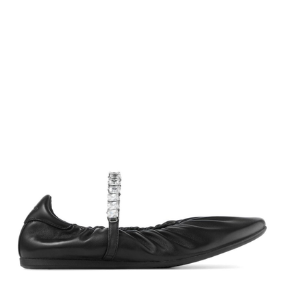MAYFEYR - Jimmy Choo - Flat Shoes Black - JADEBALLERINAGKEQEABLACK/CRYSTAL