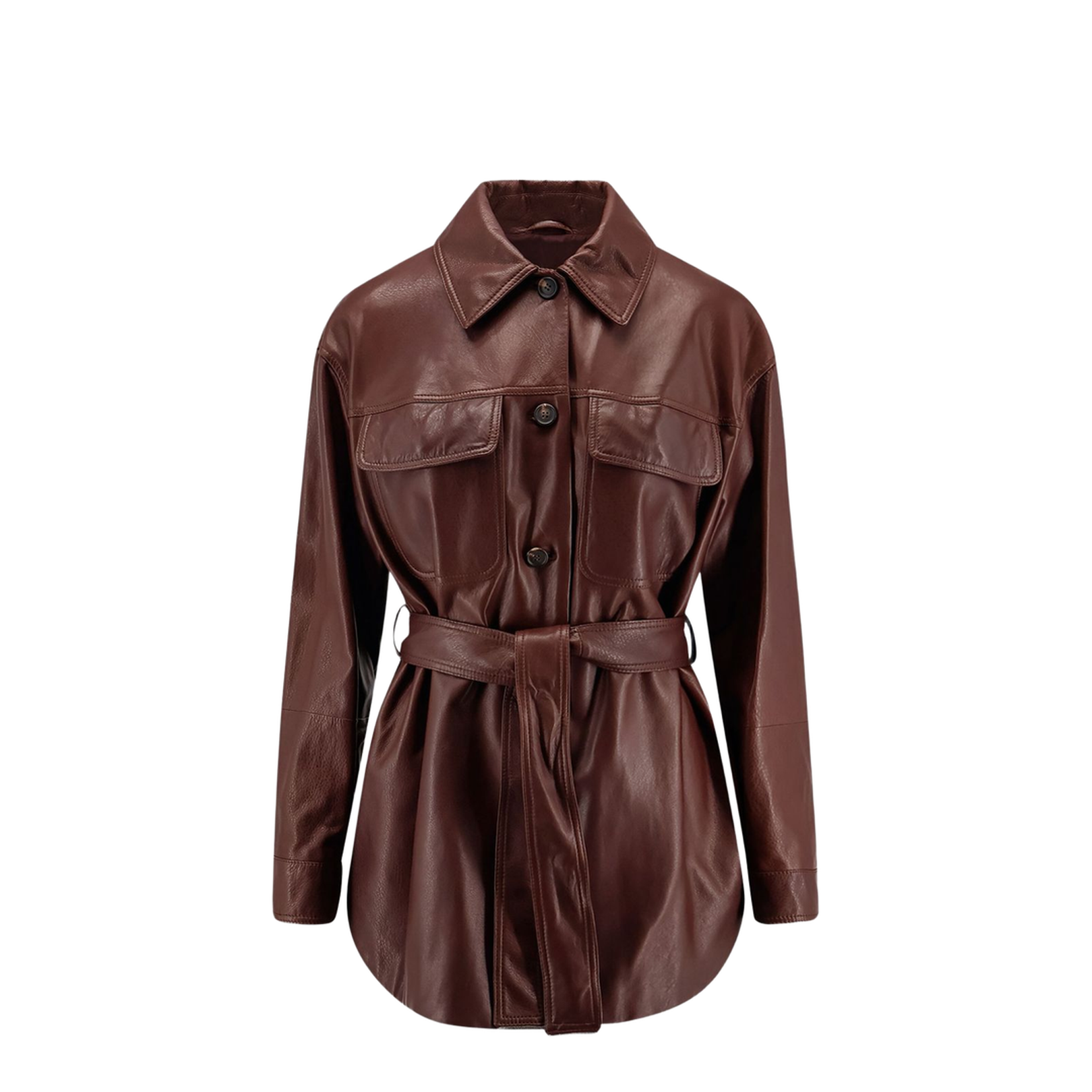 Leather Jacket with Belt