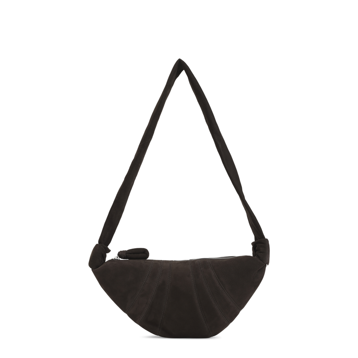 Small Croissant Bag Calf Leather Shoulder Bag - Ebony Brown