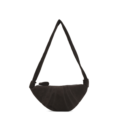 Small Croissant Bag Calf Leather Shoulder Bag - Ebony Brown