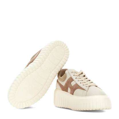 MAYFEYR - Hogan - H-Stripes Leather And Suede Sneakers - HXW6450FE91UXI
