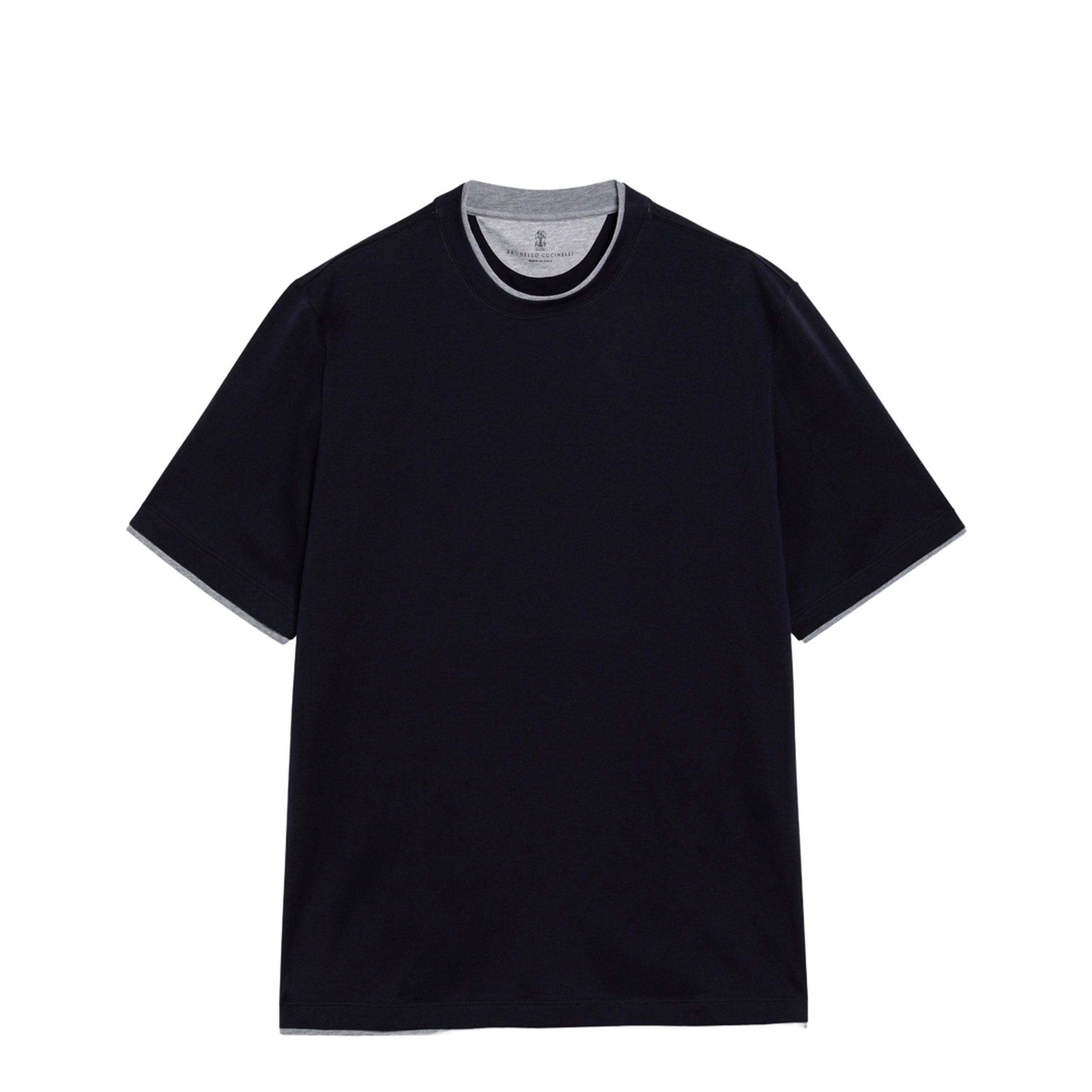 MAYFEYR - Brunello Cucinelli - Crew-Neck Cotton Jersey T-Shirt With Faux Layering, Cobalt - M0B137427COCD325