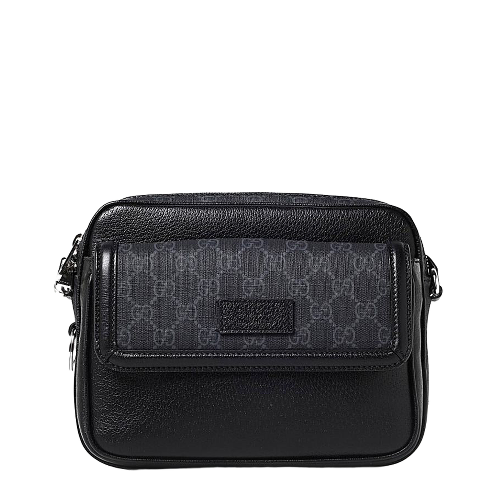 GG Supreme Small Crossbody Bag in Black Leather