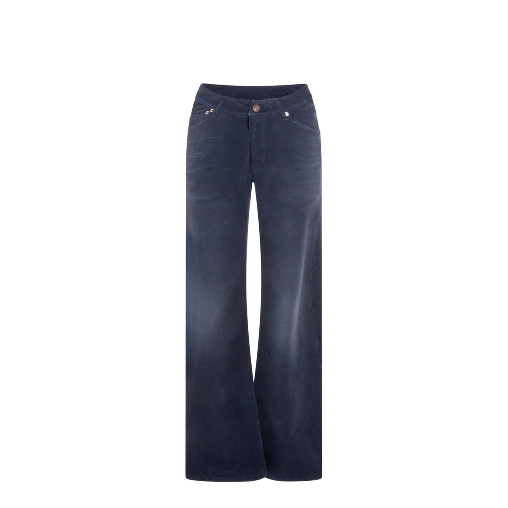 Curved Waist Pants in Navy/Dirty Dark
