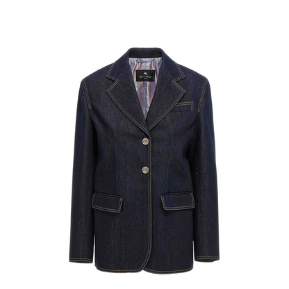 Single-breasted denim blazer