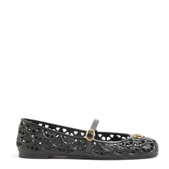 Black VLogo Signature Rubber Ballet Flats