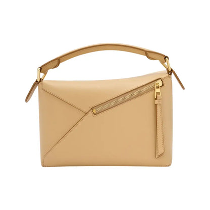Puzzle Medium Nappa Lambskin Top-Handle Bag - Silk Beige