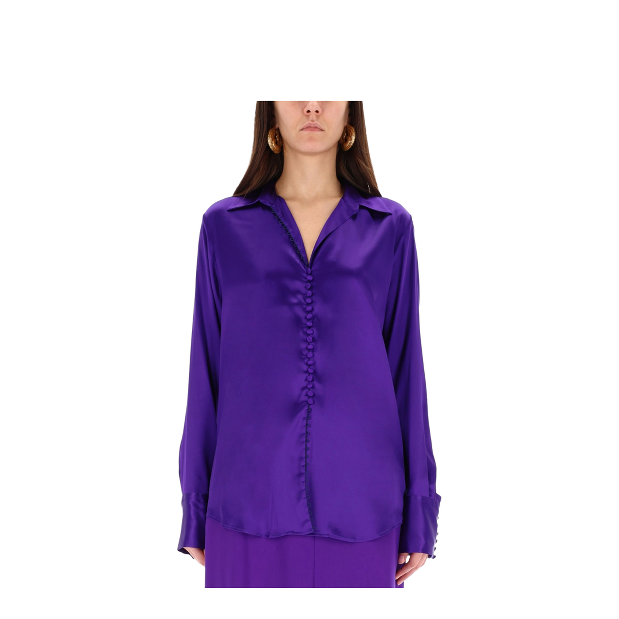 DRIES VAN NOTEN シルク100% ブラウス Dries Van Noten Purple Silk Shirt – MAYFEYR