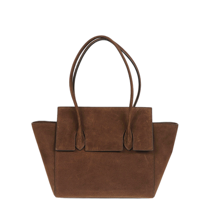 MAYFEYR - ROUNN - Felice Flap Leather Tote Bag - FELICEFLAP26CHOCOLATE