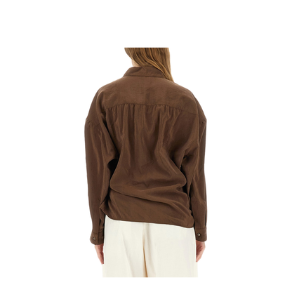 Straight Collar Twisted Shirt