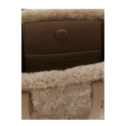 Curly Shearling Mini Handbag