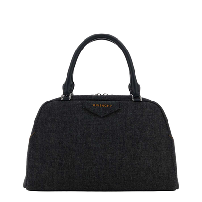 Dark Blue Denim Antigona East West Handbag