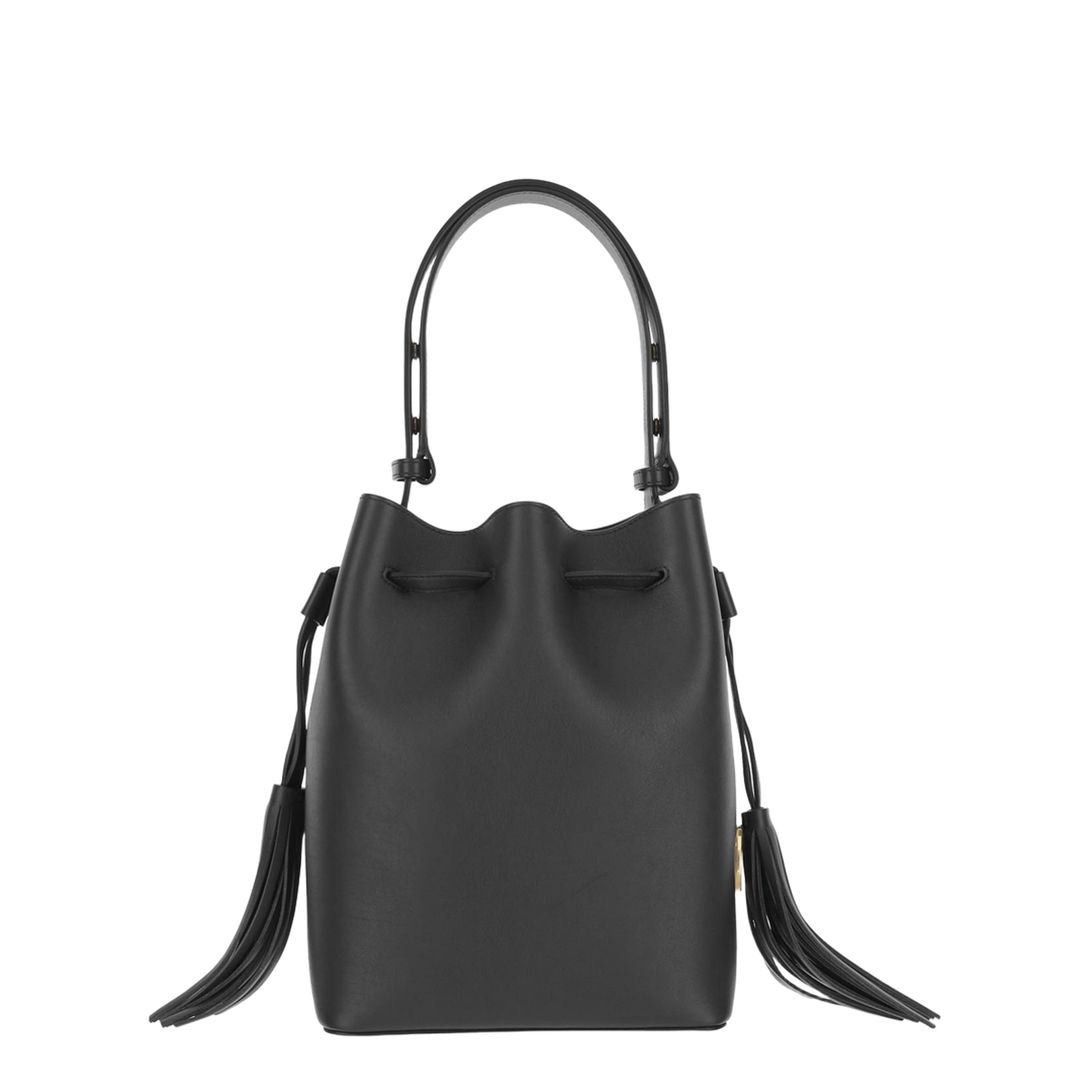 So Seau Leather Bucket Bag with Metal VLogo