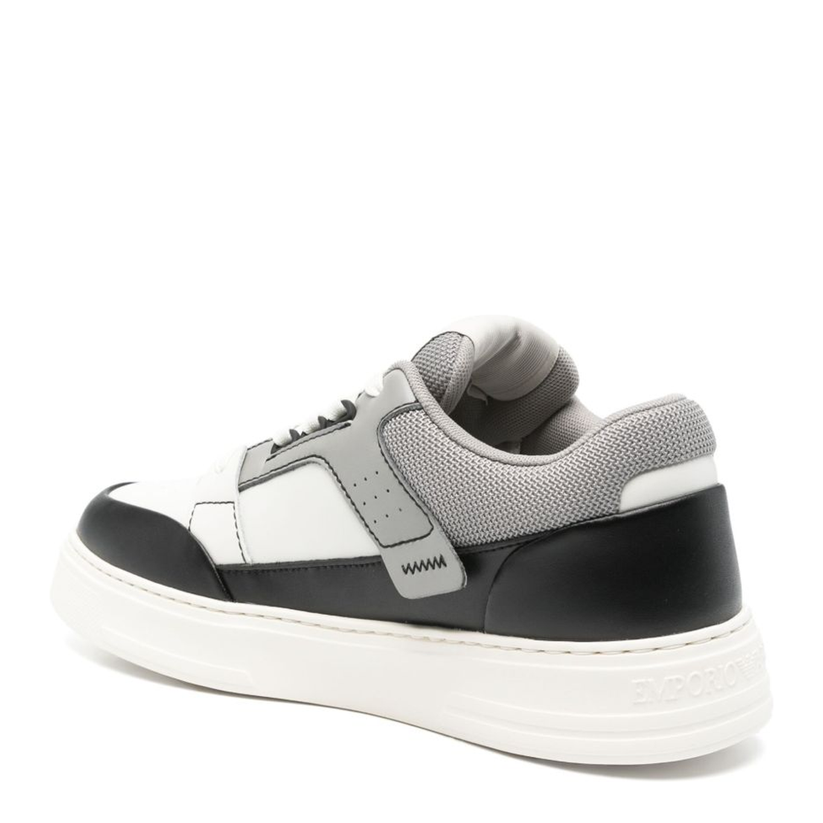 Leather and Mesh Sneakers with Contrasting Details