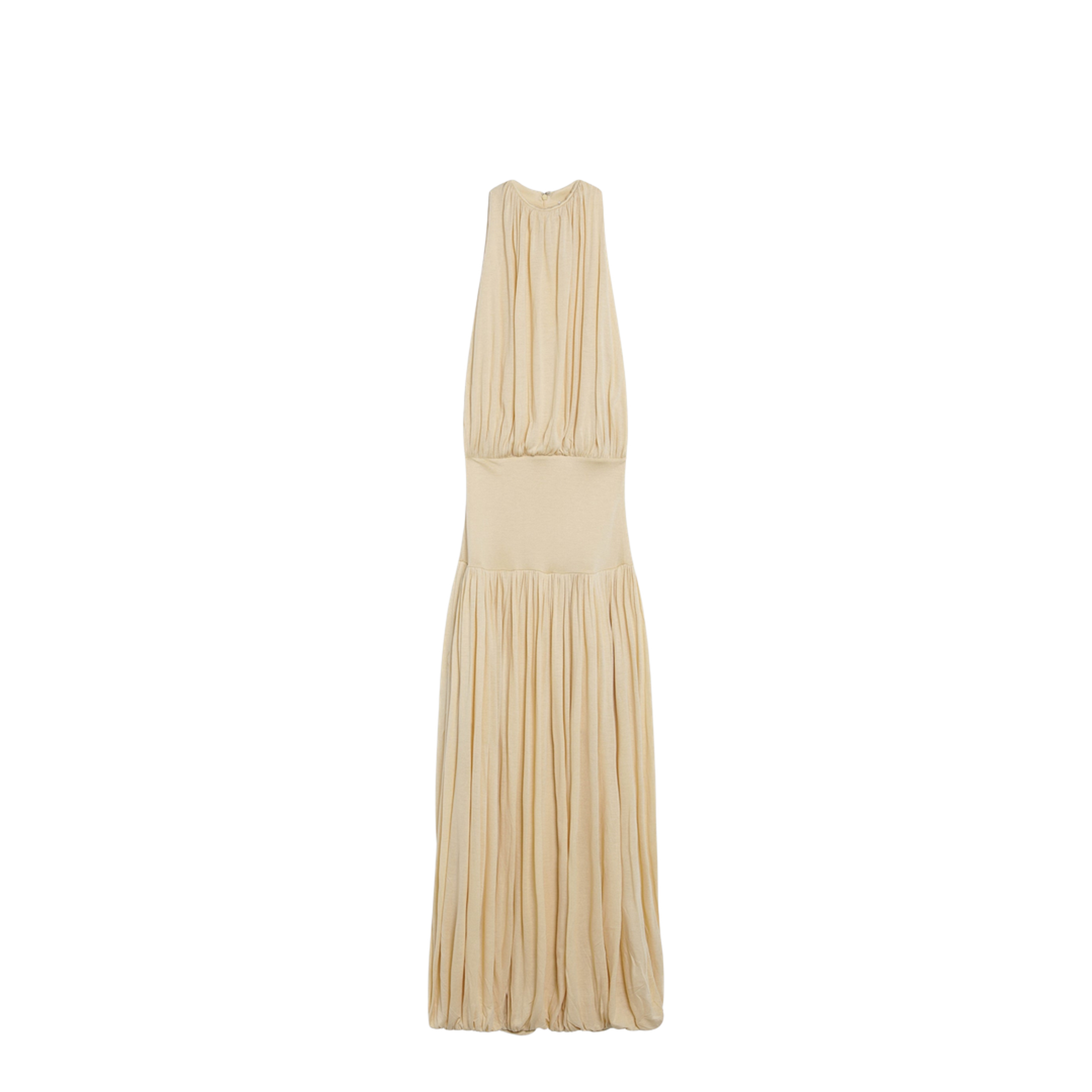 MAYFEYR - Toteme - Sleeveless Ruched Midi Dress In Yellow Viscose - 262-WRD0320FB0635312