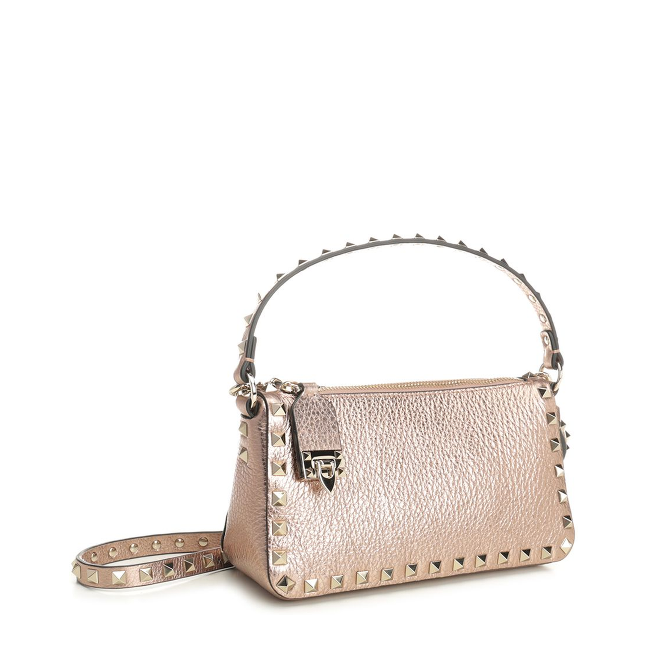 SMALL SHOULDER BAG | ROCKSTUD | VIT.ST.ALCE LAMINATO UNLINED/PLAT.STUDS