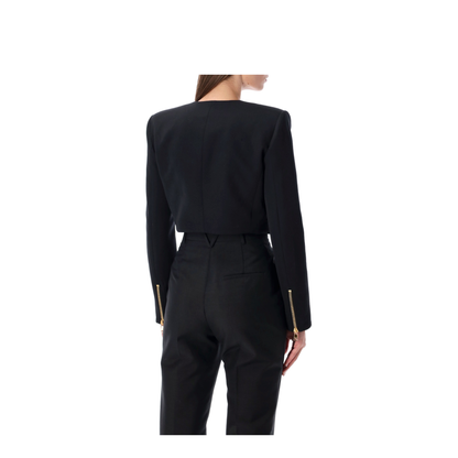 Cropped Jacket Wool Black