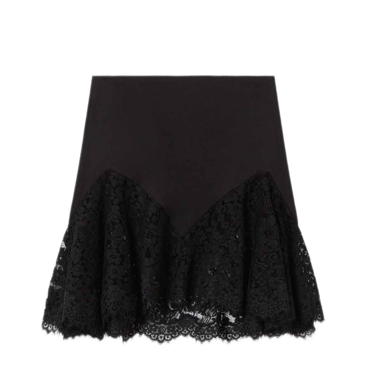 MAYFEYR - Stella Mccartney - Black Floral Lace Trim Skirt - 6301883FU3021000