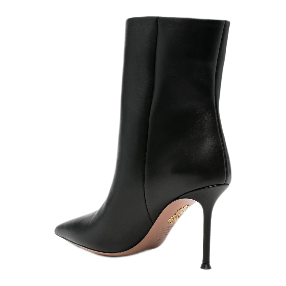 MAYFEYR - Aquazzura - Harper 85 Black Calf Leather Booties - HRPMIDB0CFI000