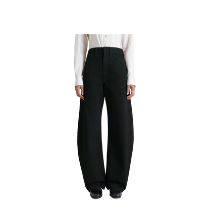 Cotton High-Waisted Trousers