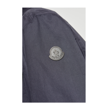 Navy Blue Cotton Gabardine Long Sleeve Shirt