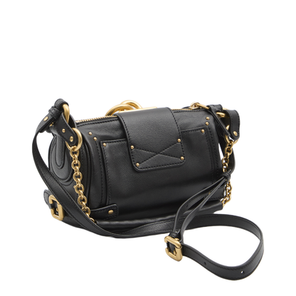 Small Paddington Chain Bag in Grained Leather Black
