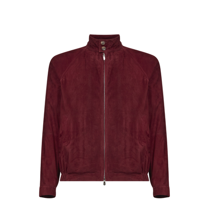 Stand-Collar Suede Jacket