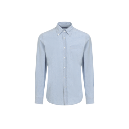 MAYFEYR - RALPH LAUREN PURPLE LABEL - Medium Wash Blue Cotton Sport Shirt - 790P05933001MEDIUM