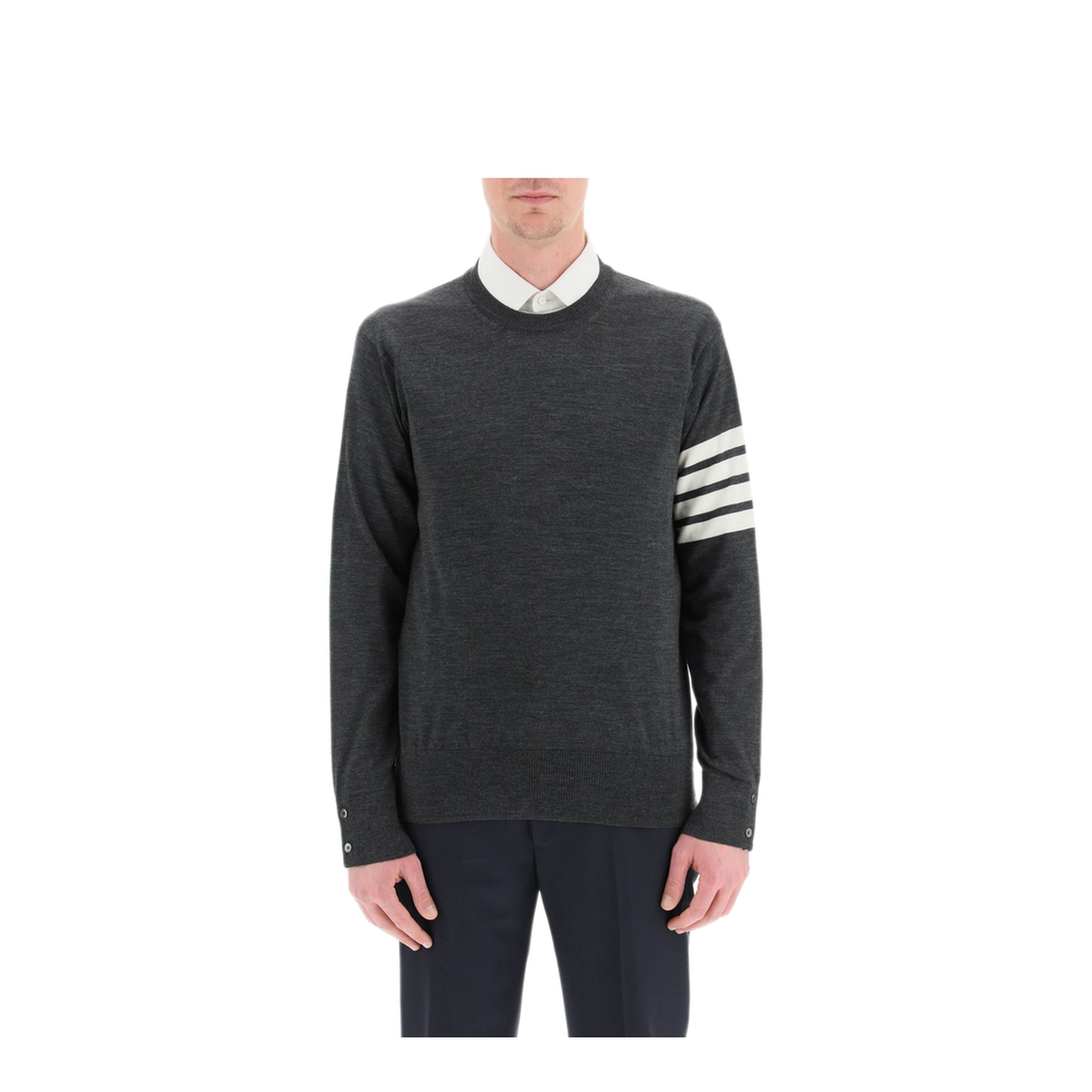MAYFEYR - Thom Browne - 4-Bar Crewneck Jumper - MKA002AY1014022