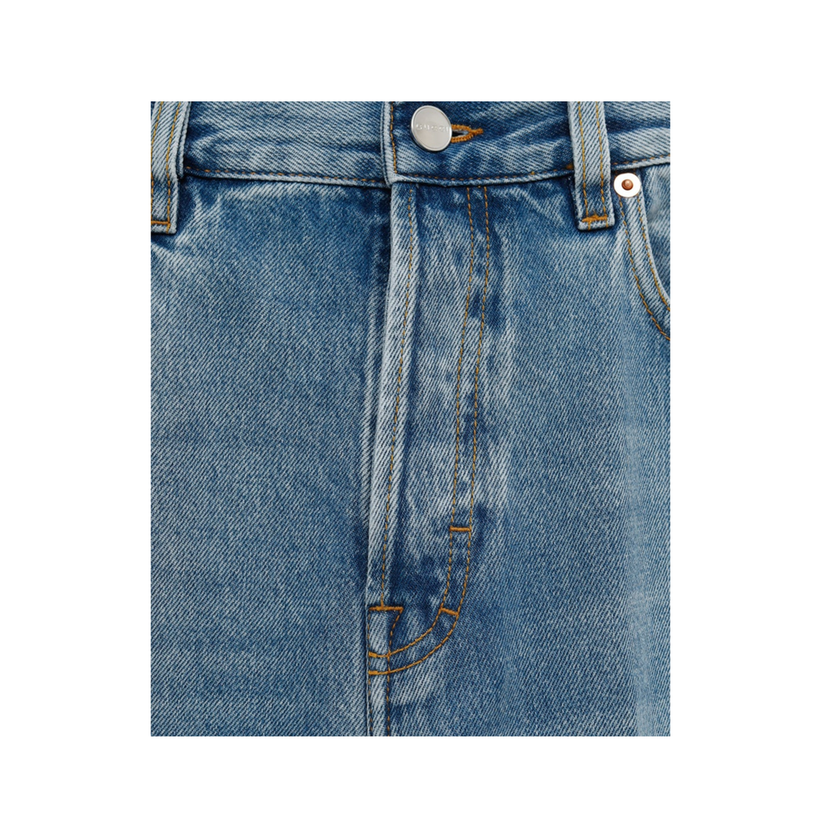 Wide Leg Denim Pants in Light Blue