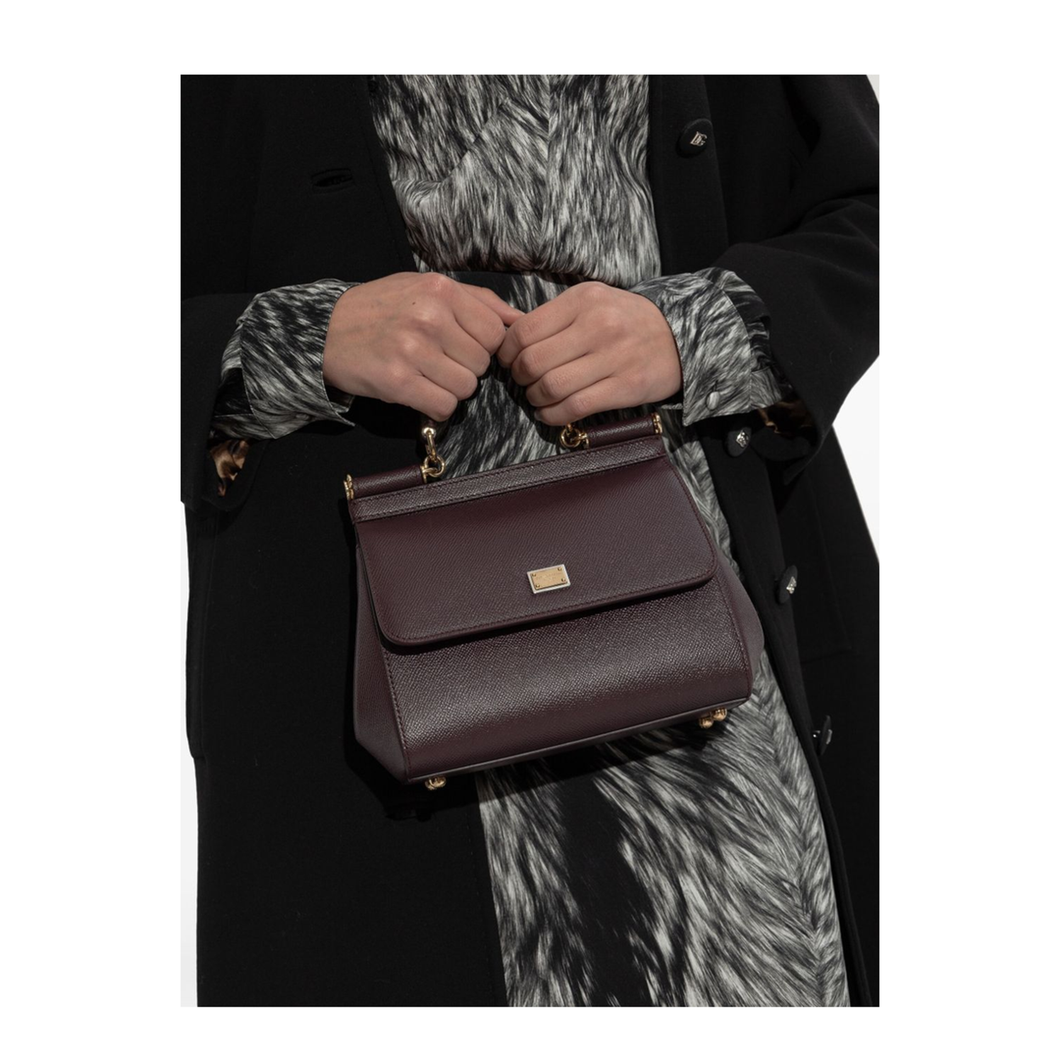 Sicily Small Calfskin Handbag - Bordeaux