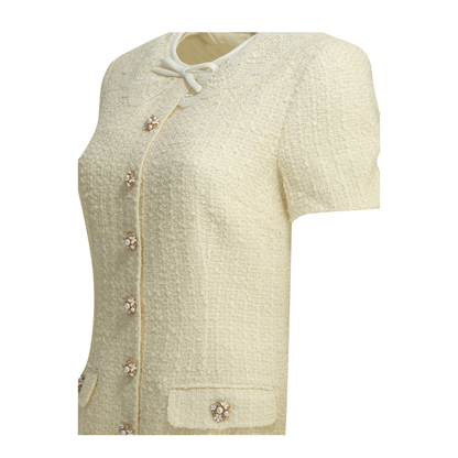 MAYFEYR - Self Portrait - Lace Detailed Short Dress - PF26002SBCCREAM