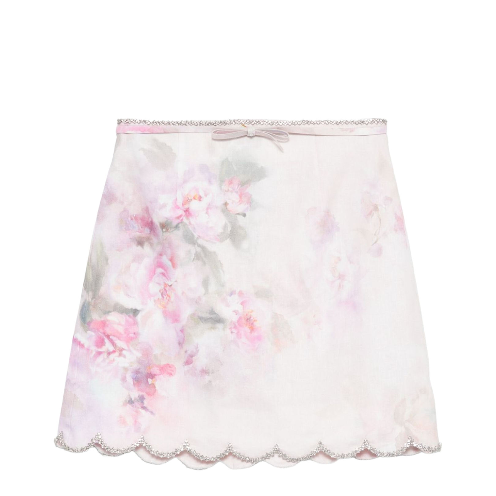 CRUSH SCALLOPED MINI SKIRT
