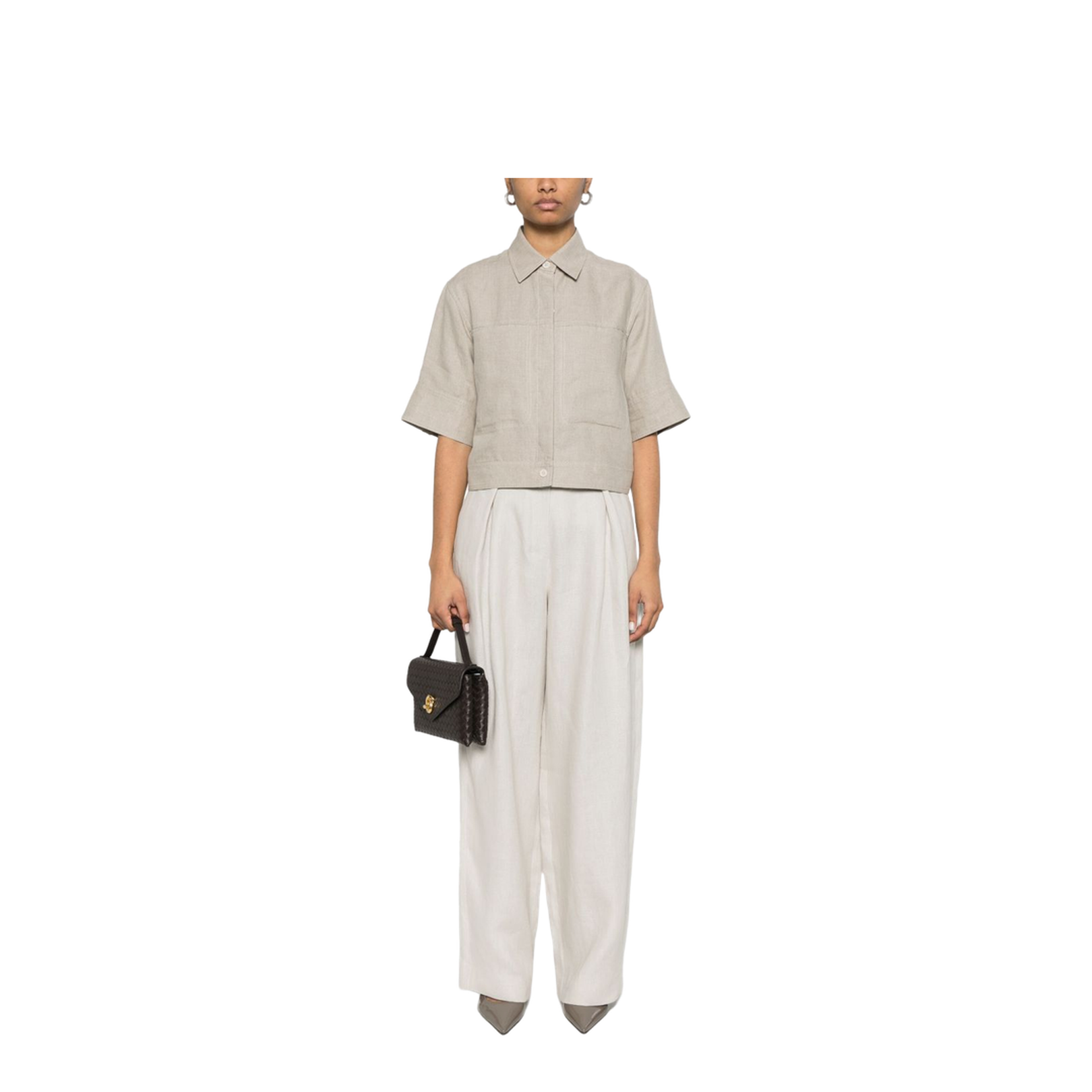Concealed Front Button Fastening Top