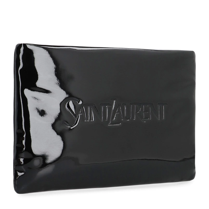 Puffy Small Leather Clutch Bags - Black