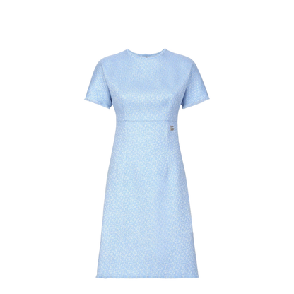 Raschel Tweed Midi Dress with Logo